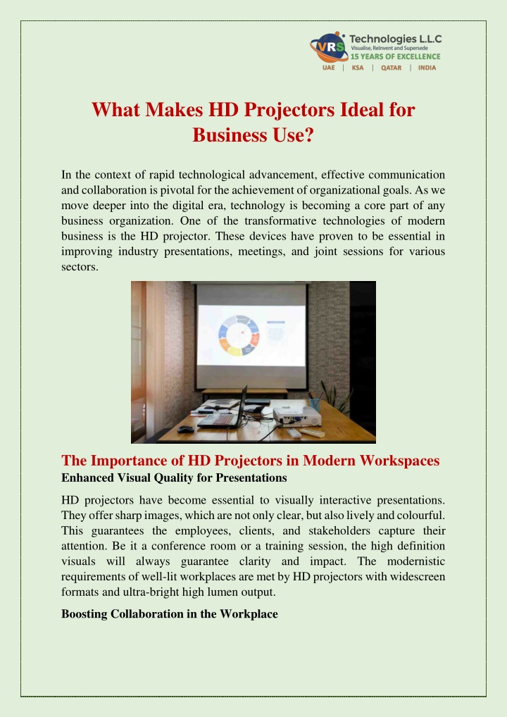 what makes hd projectors ideal for business use n.w