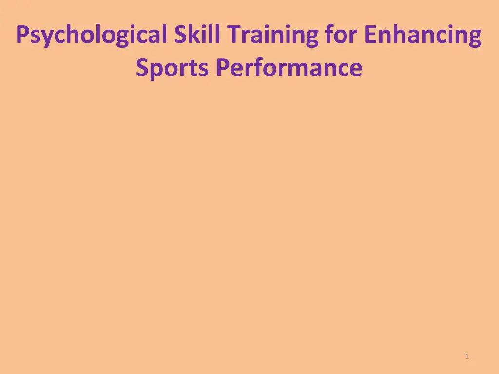 psychological skill training for enhancing sports n.w