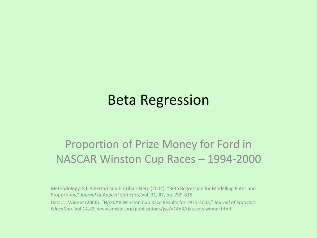 beta regression n.w