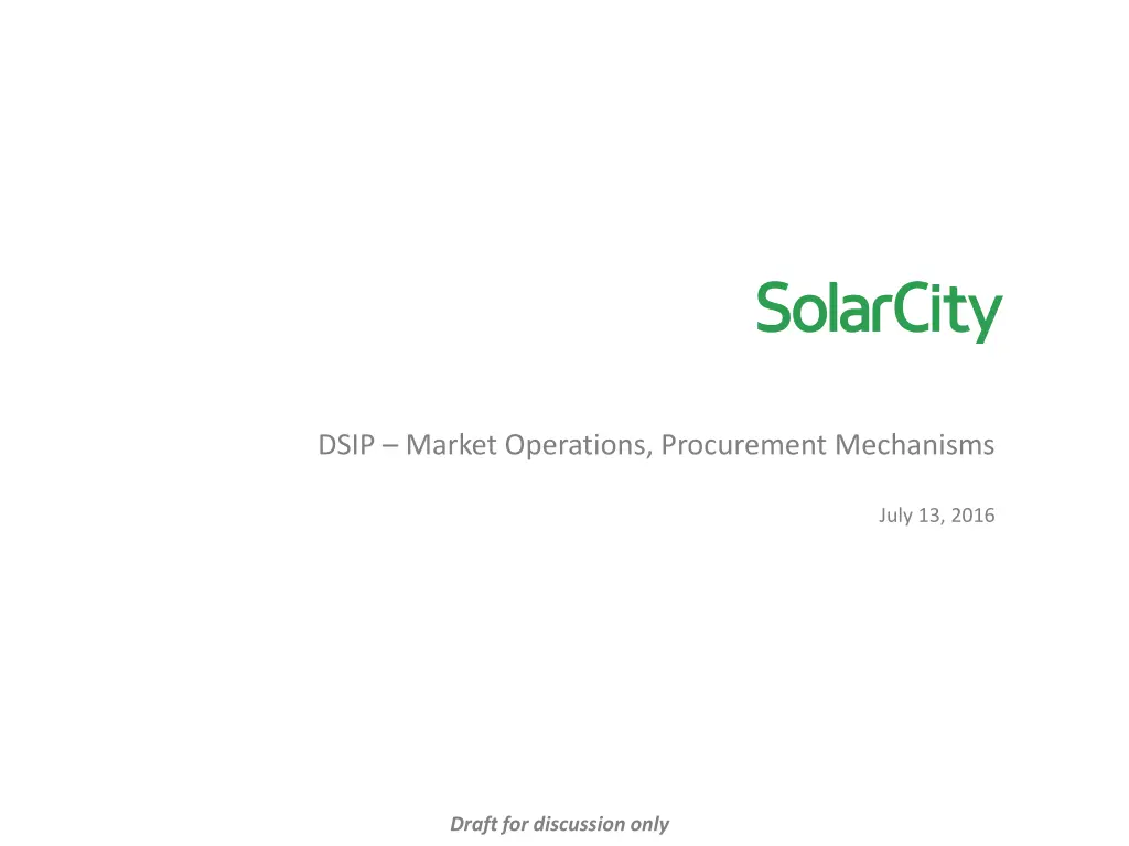 dsip market operations procurement mechanisms n.w