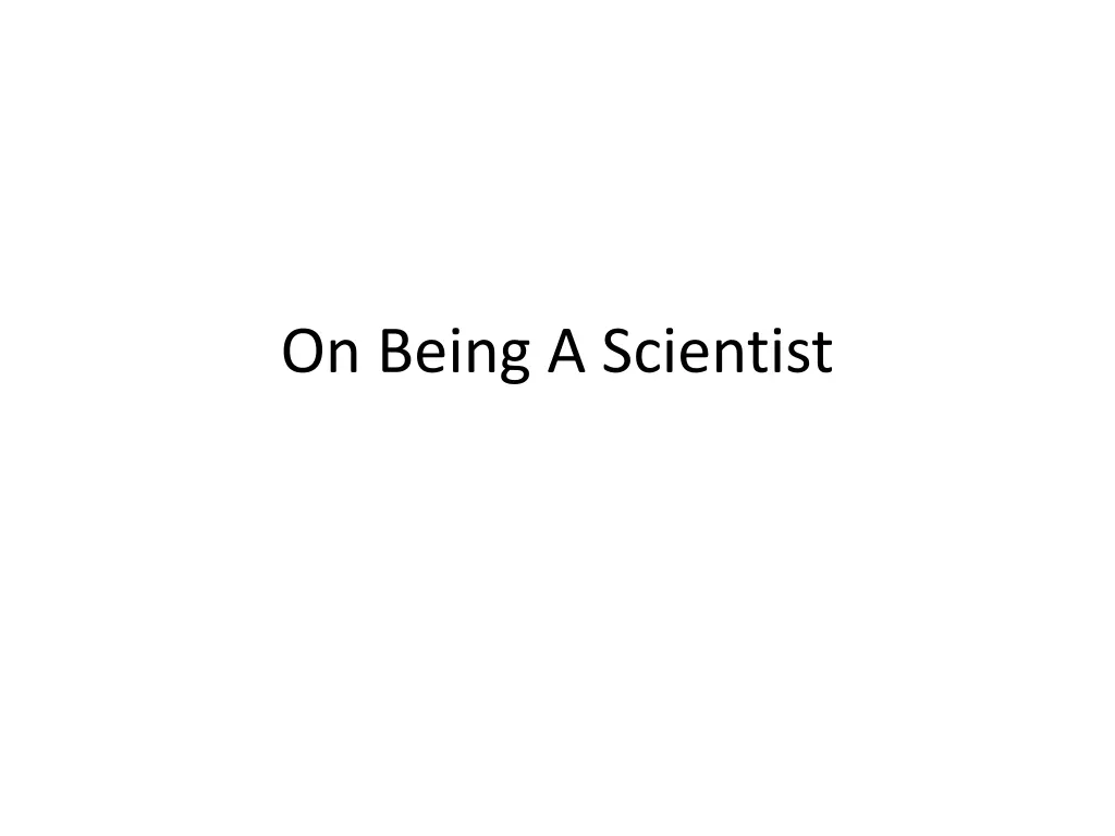 on being a scientist n.w
