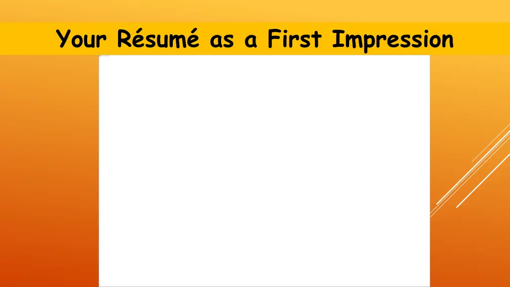 your r sum as a first impression n.w