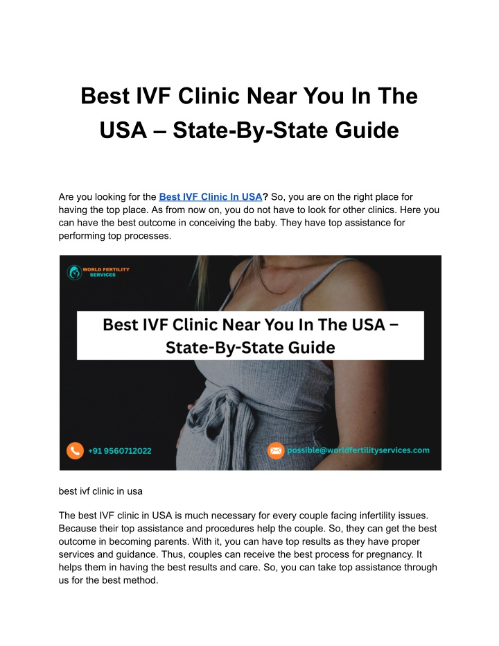 best ivf clinic near you in the usa state n.w