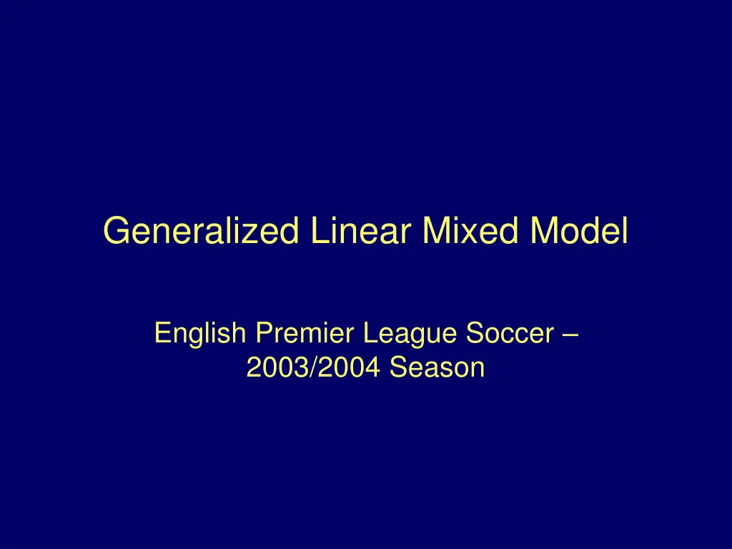 generalized linear mixed model n.w