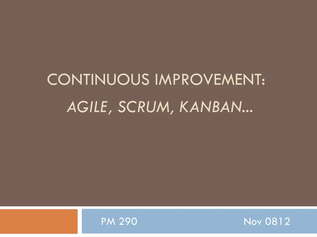 continuous improvement agile scrum kanban n.w