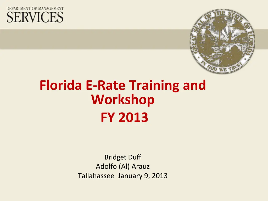florida e rate training and workshop fy 2013 n.w