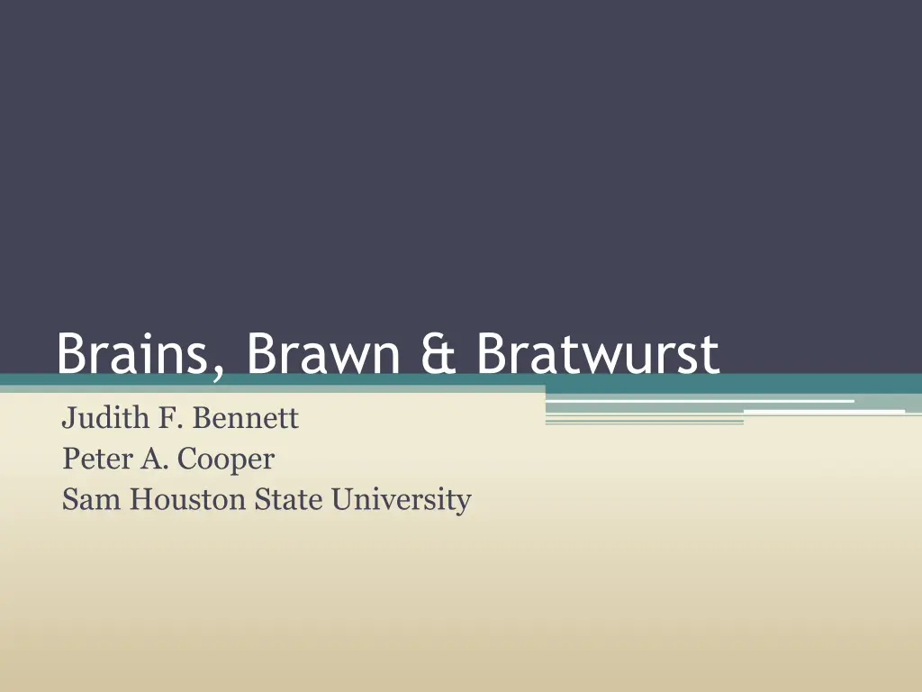 brains brawn bratwurst judith f bennett peter n.w