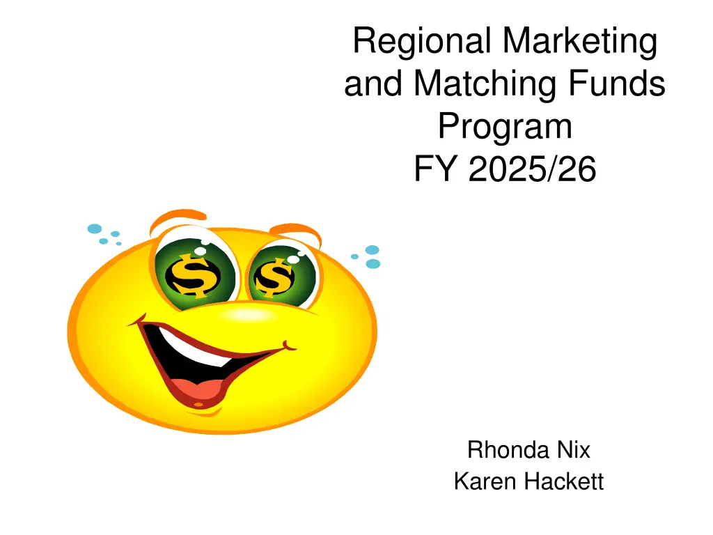 regional marketing and matching funds program n.w