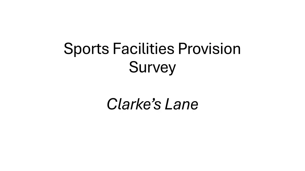 sports facilities provision survey n.w