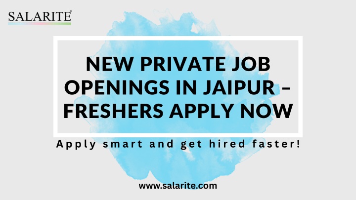 new private job openings in jaipur freshers apply n.w
