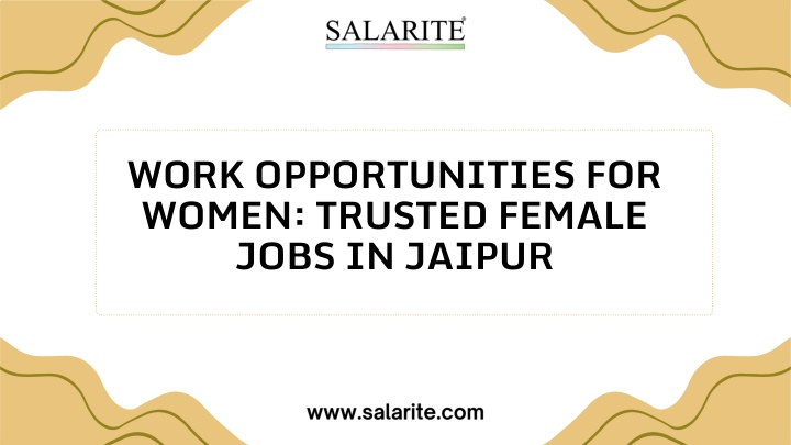 Work Opportunities for Women Trusted Female Jobs in Jaipur