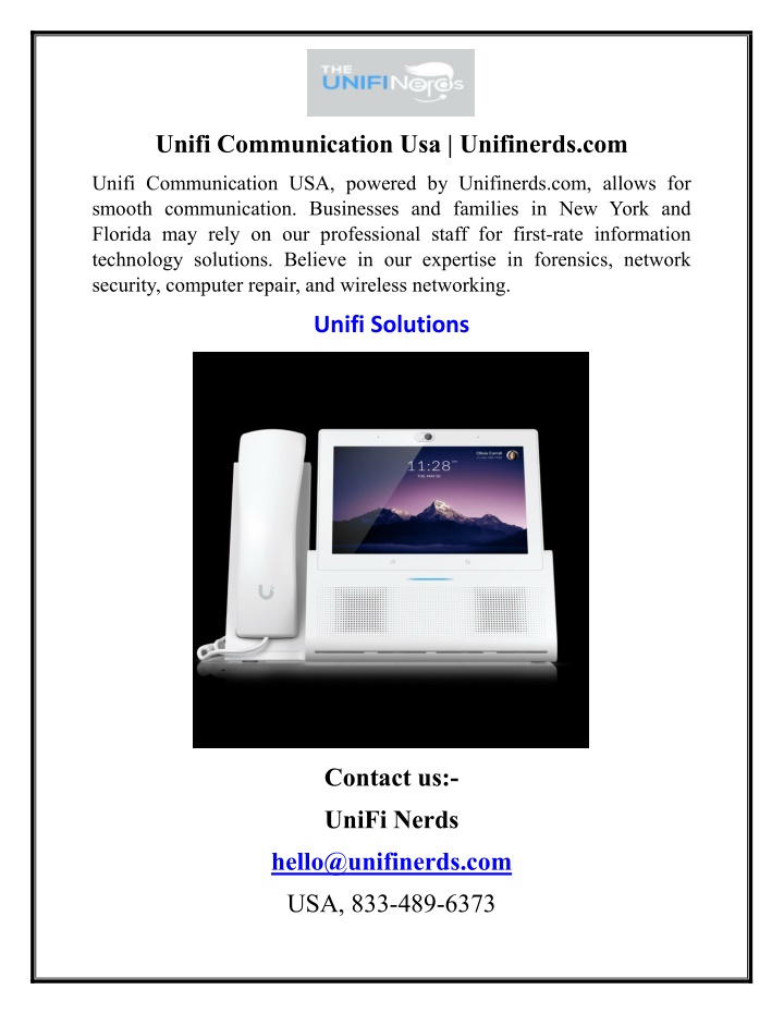 unifi communication usa unifinerds com n.w
