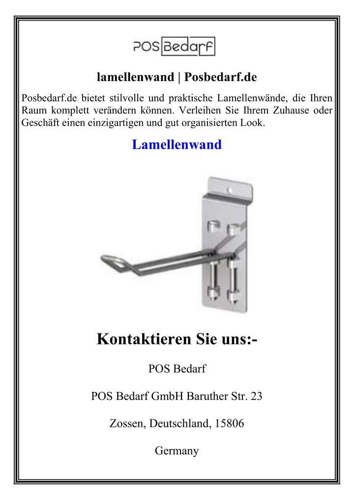 lamellenwand posbedarf de n.w