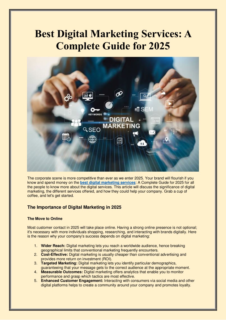 best digital marketing services a complete guide n.w