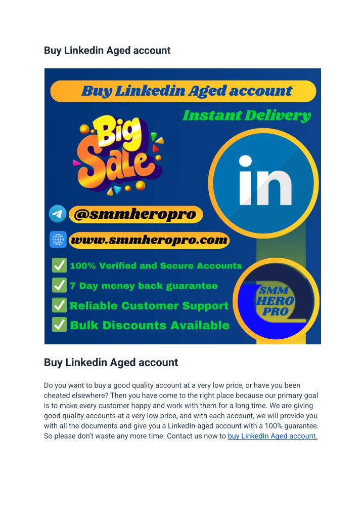 buy linkedin aged account n.w