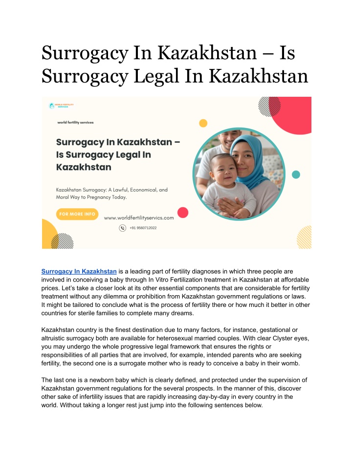 surrogacy in kazakhstan is surrogacy legal n.w