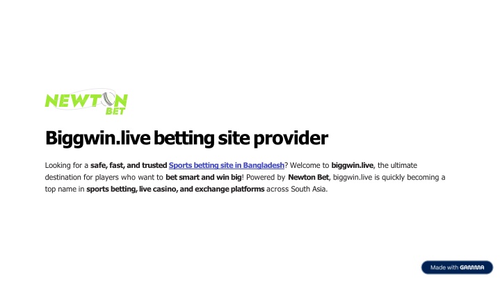 Biggwinlive betting site provider