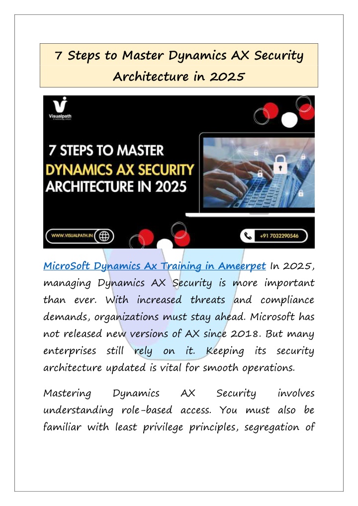 7 steps to master dynamics ax security n.w
