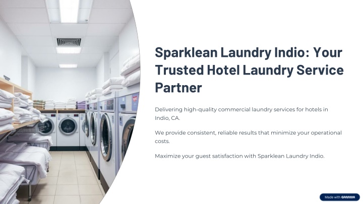 Sparklean Laundry Indio: Trusted Hotel Laundry Services