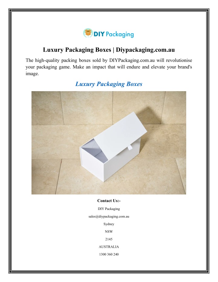 luxury packaging boxes diypackaging com au n.w