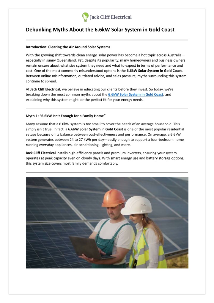 debunking myths about the 6 6kw solar system n.w