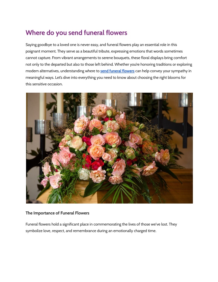where do you send funeral flowers n.w