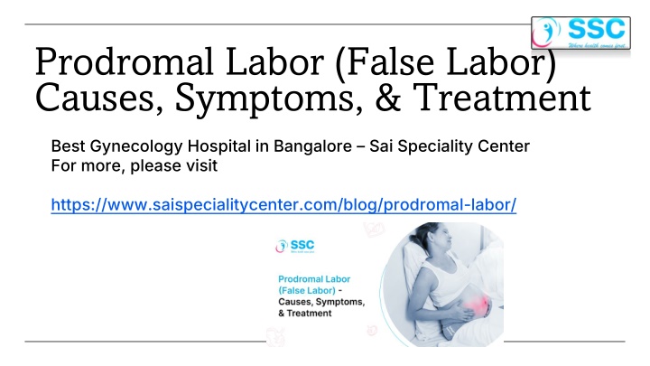 Prodromal Labor (False Labor) - Sai Speciality Center