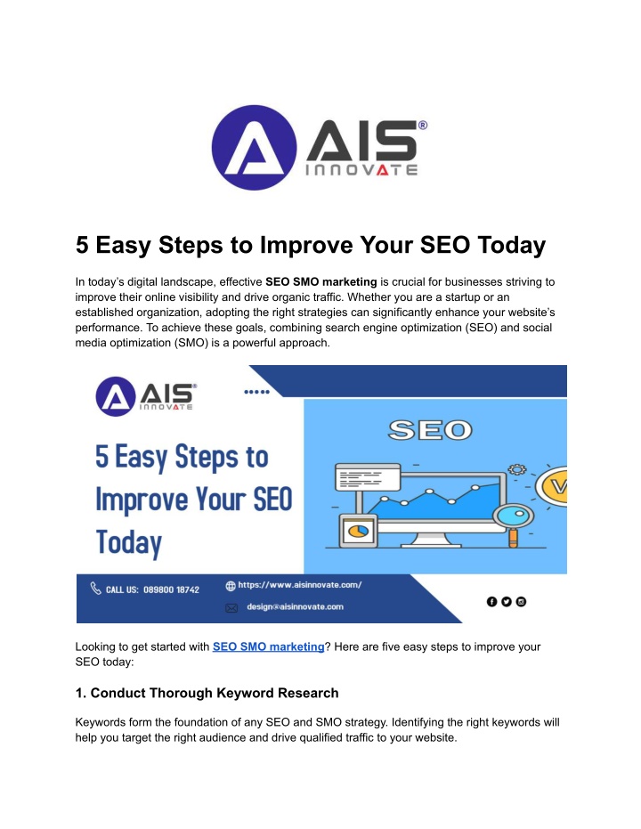 5 easy steps to improve your seo today n.w