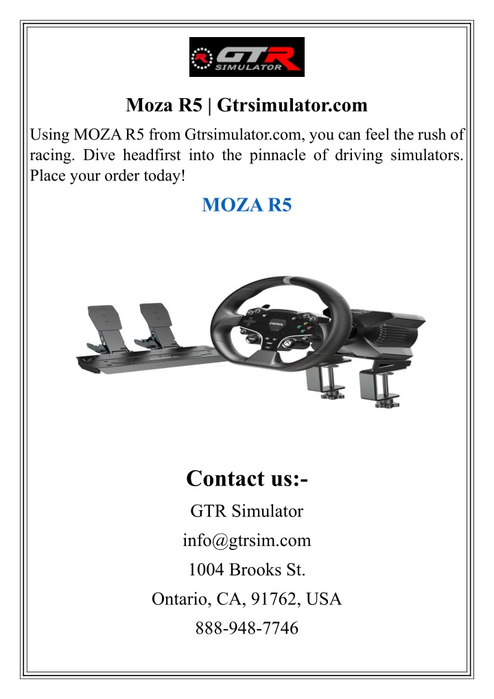 moza r5 gtrsimulator com n.w