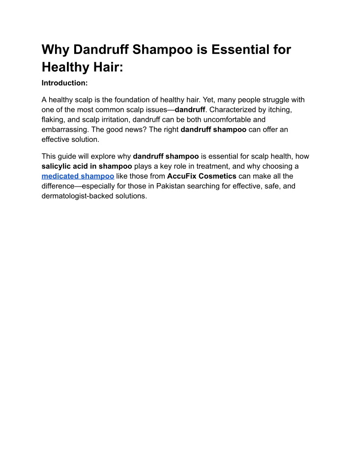 why dandruff shampoo is essential for healthy hair n.w