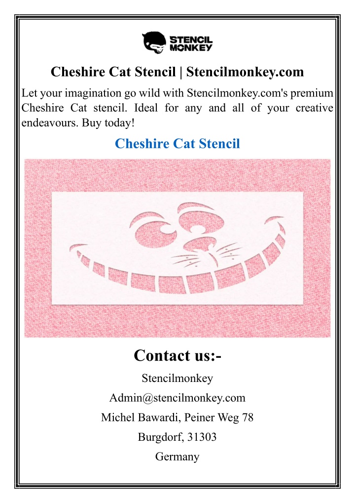 cheshire cat stencil stencilmonkey com n.w