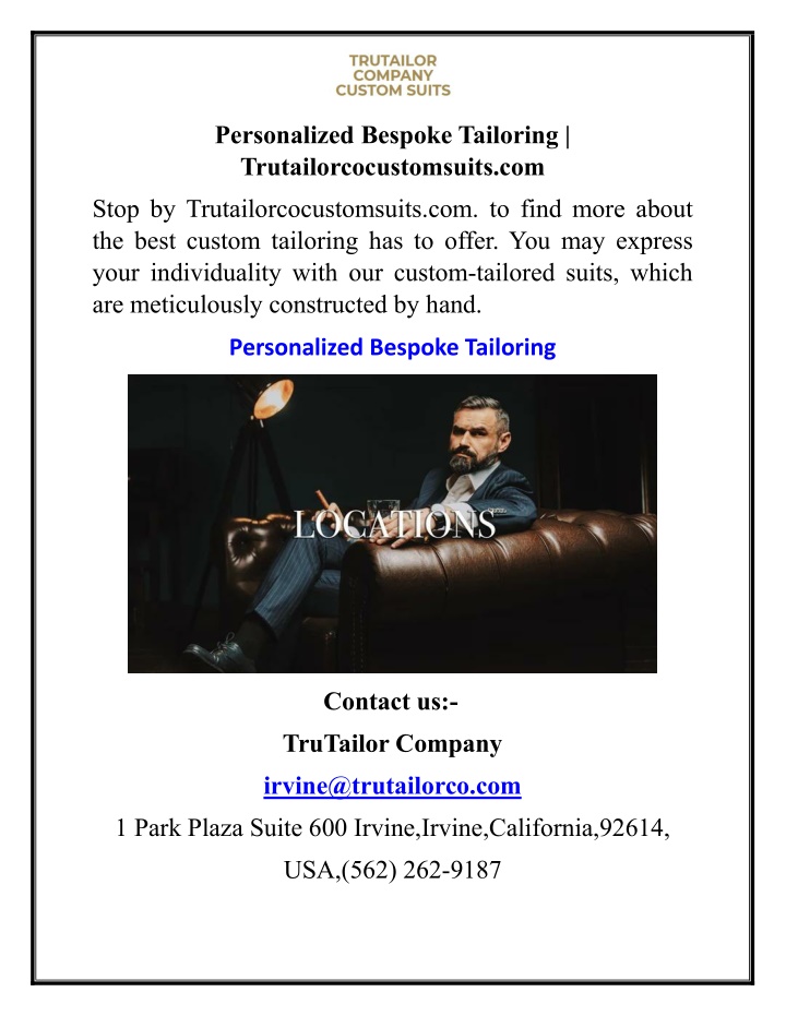 personalized bespoke tailoring n.w