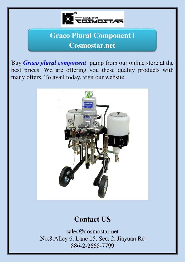 graco plural component cosmostar net n.w