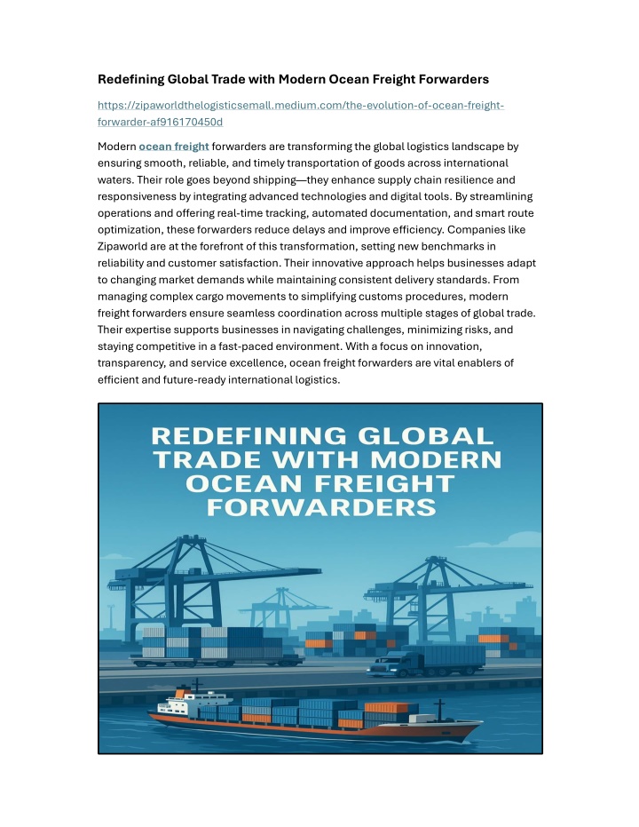redefining global trade with modern ocean freight n.w