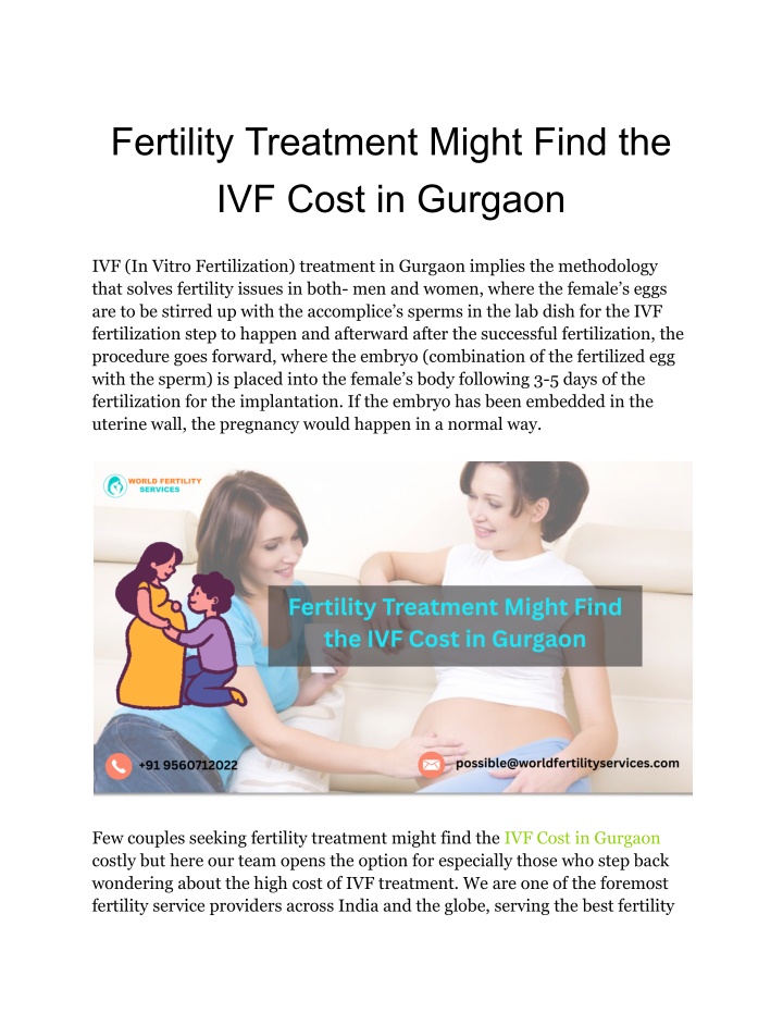fertility treatment might find the ivf cost n.w