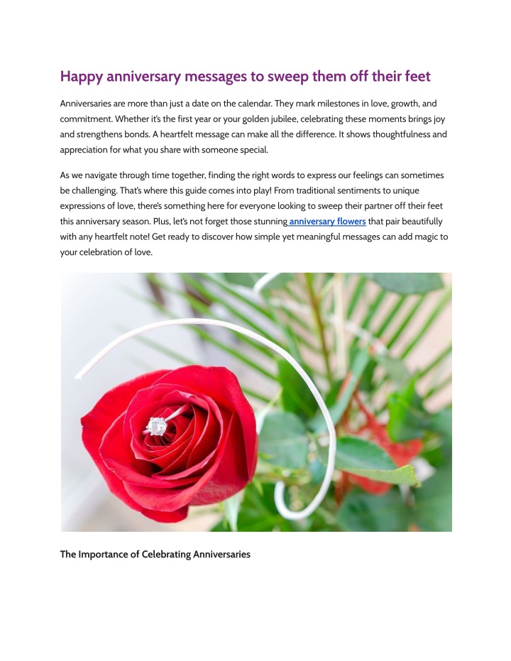 happy anniversary messages to sweep them n.w