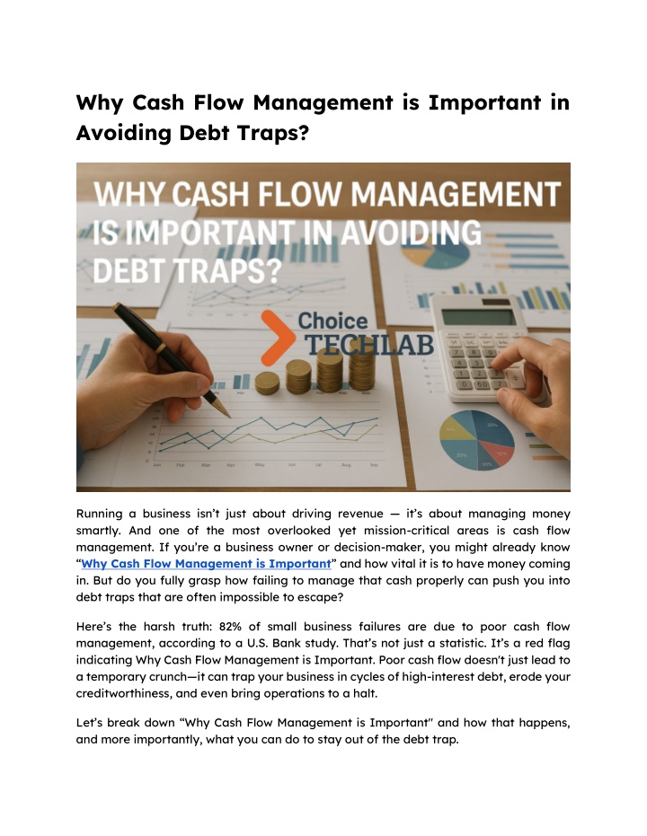 why cash flow management is important in avoiding n.w