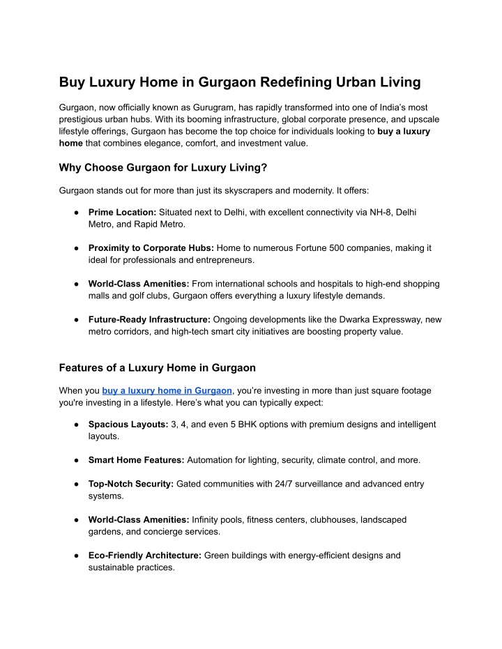buy luxury home in gurgaon redefining urban living n.w