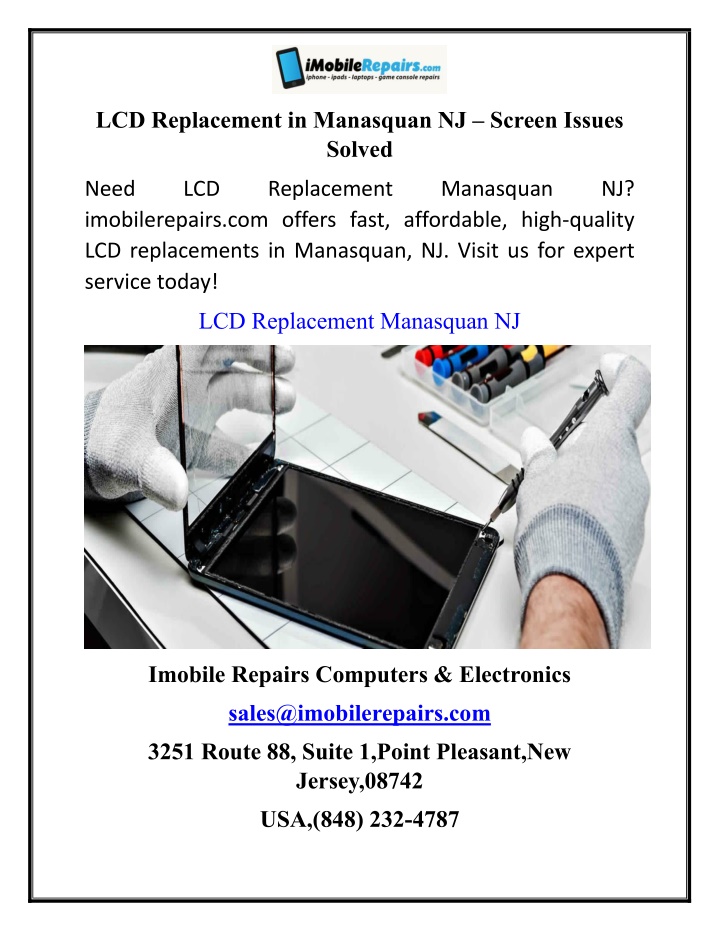 lcd replacement in manasquan nj screen issues n.w