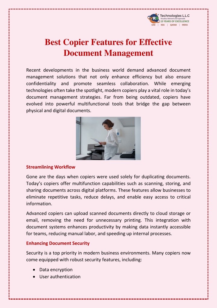 best copier features for effective document n.w