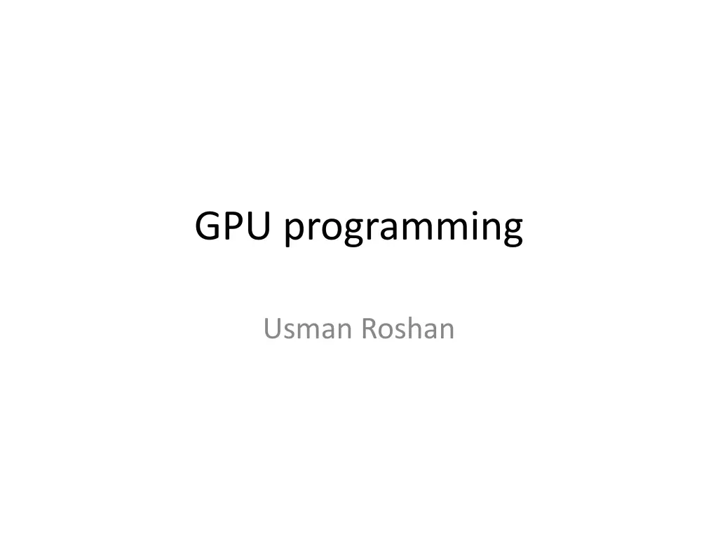 gpu programming n.w