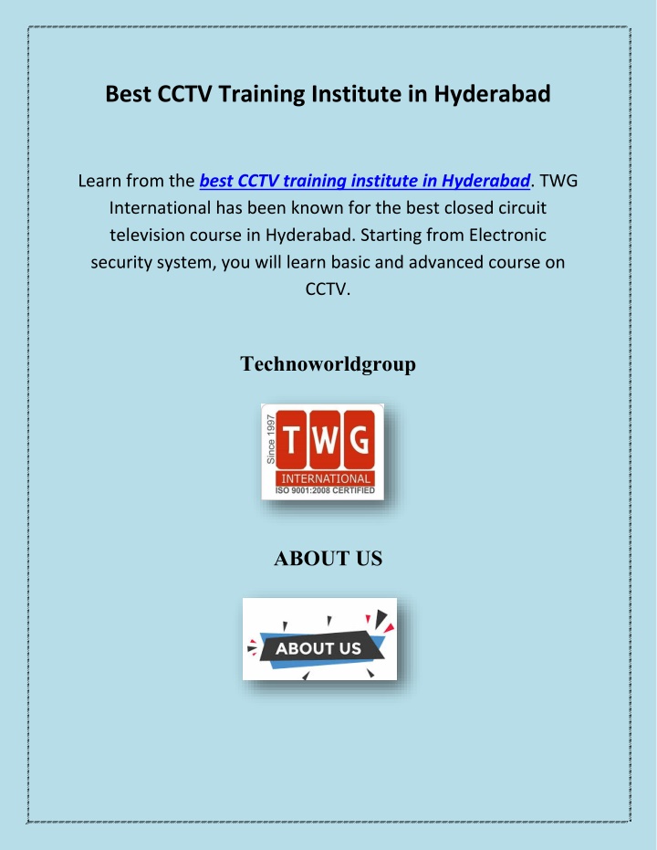 best cctv training institute in hyderabad n.w