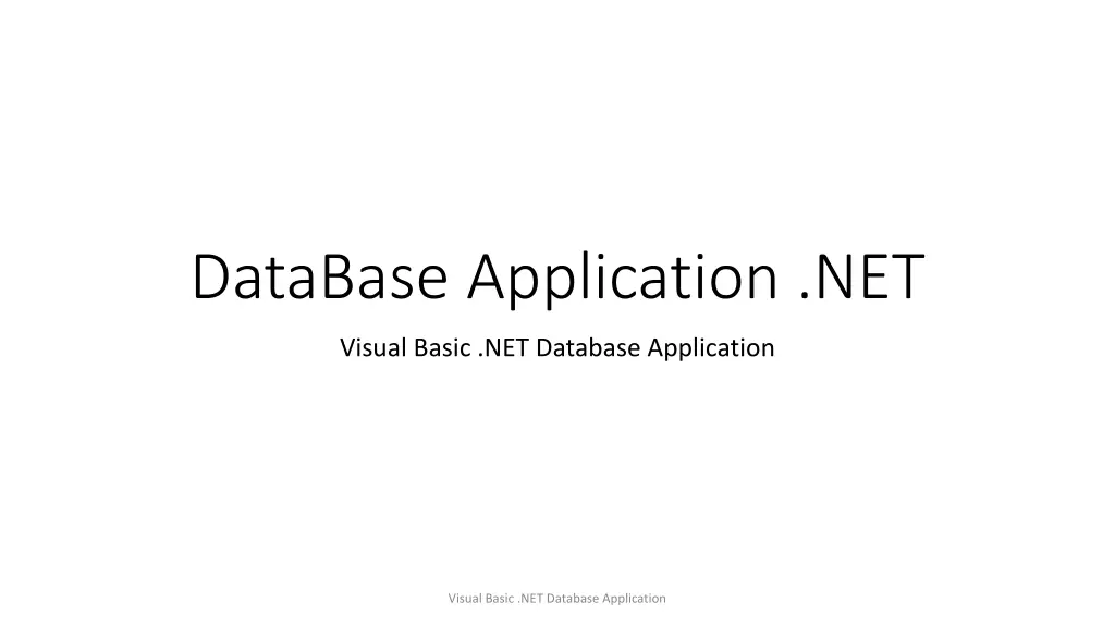 database application net n.w