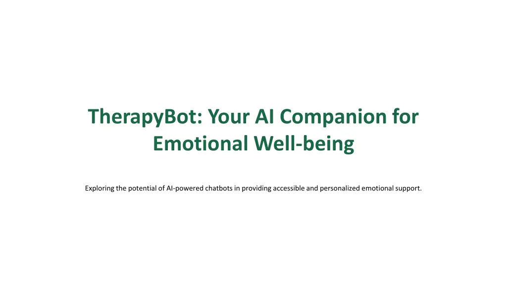 therapybot your ai companion for emotional well n.w