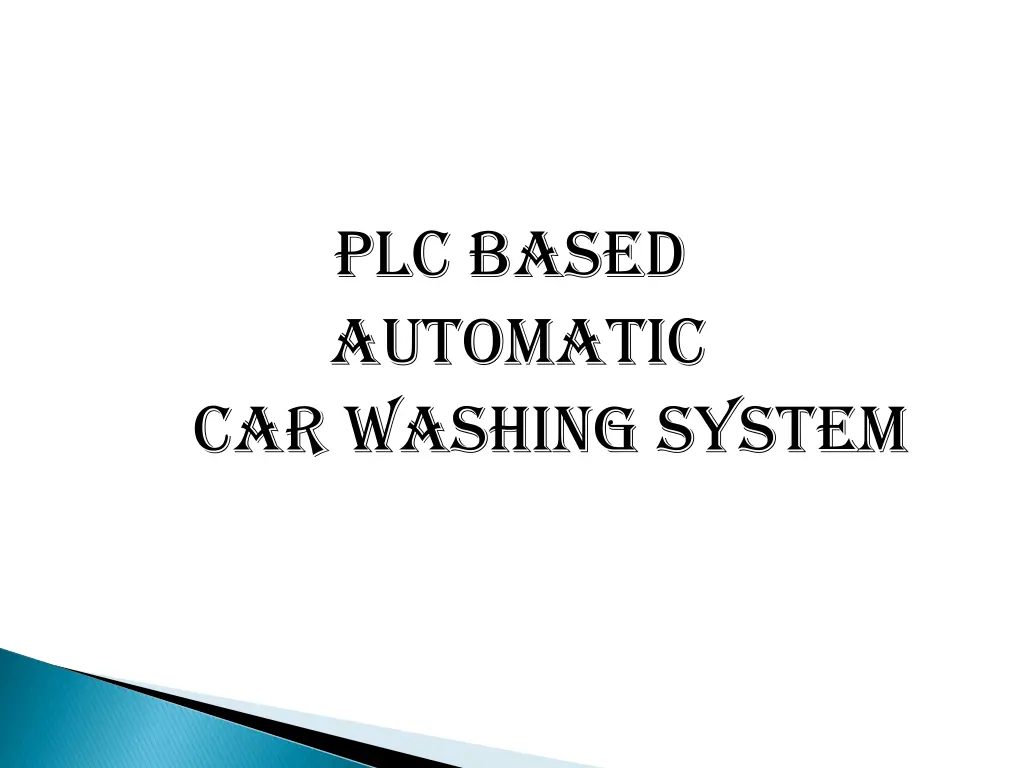 plc based automatic car washing system n.w