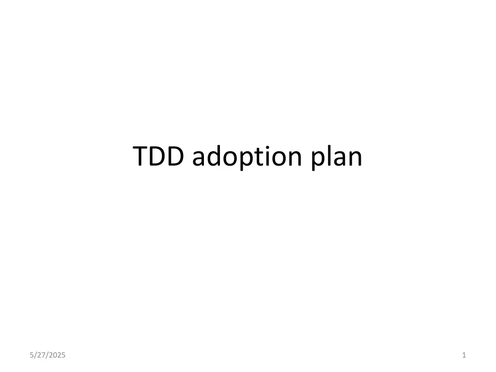 tdd adoption plan n.w
