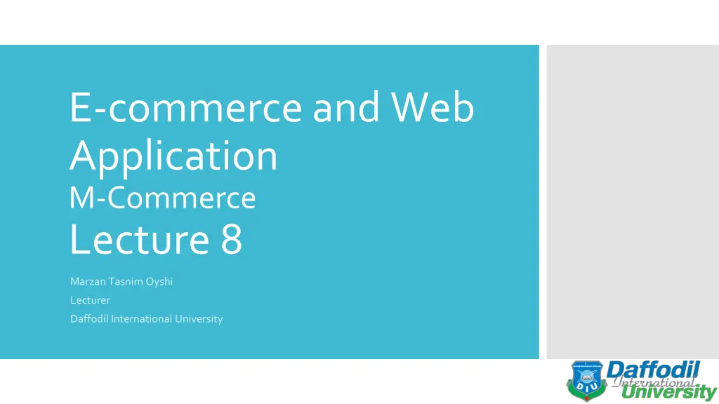 e commerce and web application m commerce lecture n.w