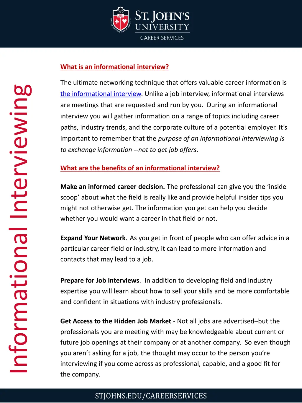what is an informational interview n.w