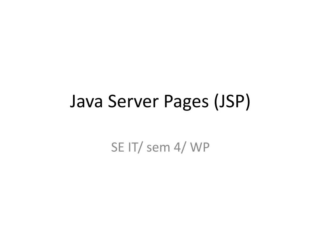 java server pages jsp n.w