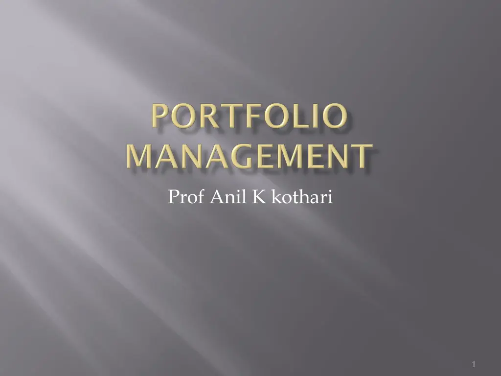 prof anil k kothari n.w